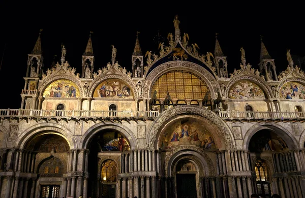 Βασιλική Του Αγίου Μάρκου San Marco Βράδυ Βενετία Ιταλία Μεσαιωνική — Φωτογραφία Αρχείου