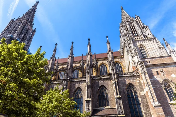 Ulm Minster Catedral Cidade Ulm Alemanha Marco Superior Ulm Fachada — Fotografia de Stock