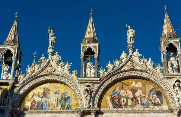 Basilica San Marco Primo Piano San Marco Venezia Italia Tratta — Foto Stock