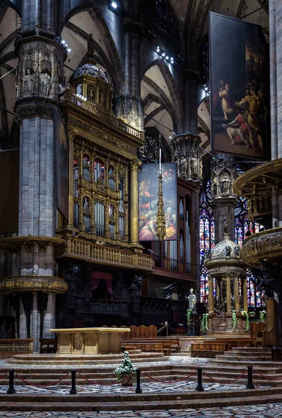 Milão Itália Maio 2017 Altar Órgão Catedral Milão Duomo Milano — Fotografia de Stock