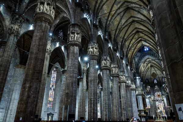 Milaan Italië Mei 2017 Interieur Van Oude Grote Kathedraal Van — Stockfoto