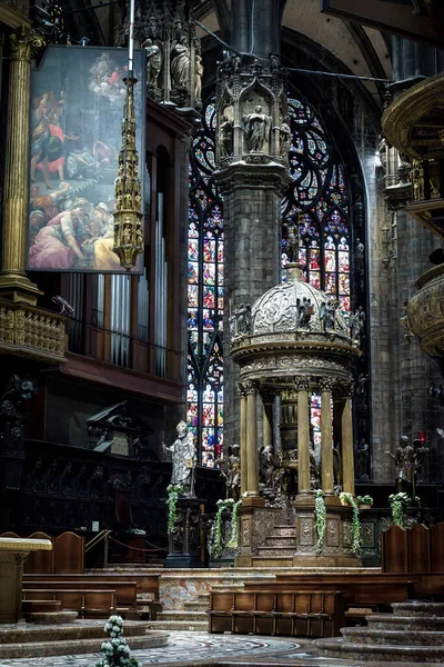 Milão Itália Maio 2017 Altar Antiga Catedral Milão Duomo Milano — Fotografia de Stock