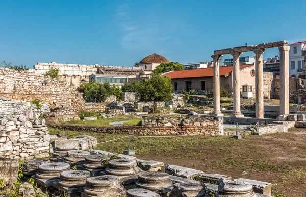 Biblioteca Adriano Atene Grecia Attrazione Turistica Famosa Atene Vista Panoramica — Foto Stock