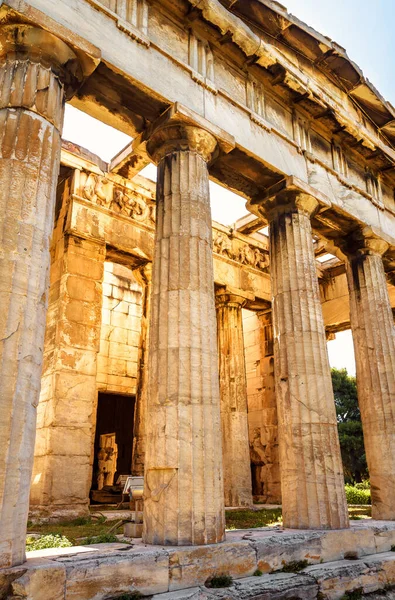 Temple Hephaestus Ancient Agora Sunny Day Athens Greece Famous Landmarks — Stock Photo, Image
