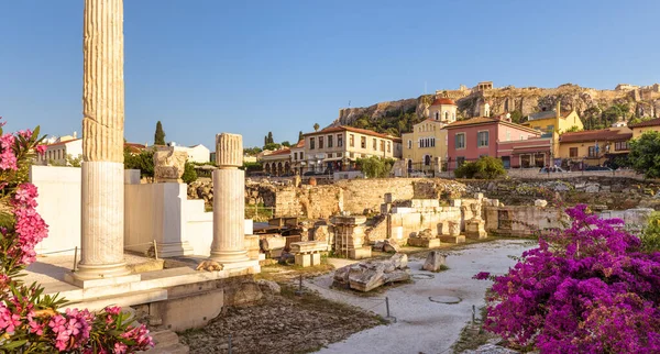 Veduta Panoramica Della Biblioteca Adriano Atene Grecia Questo Posto Attrazione — Foto Stock