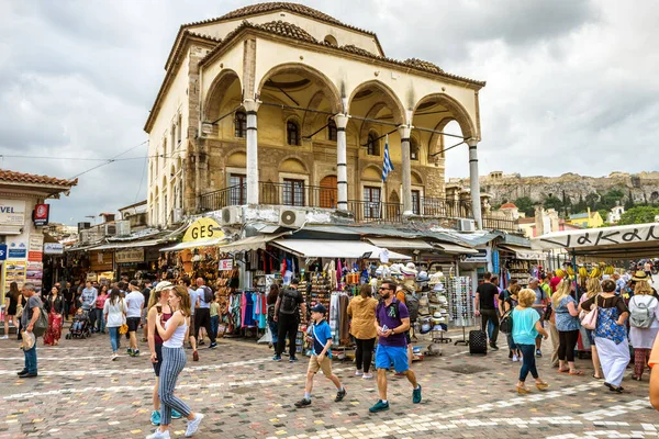 Atenas Mayo 2018 Mezquita Tzistarakis Mercado Antiguo Plaza Monastiraki Atenas —  Fotos de Stock