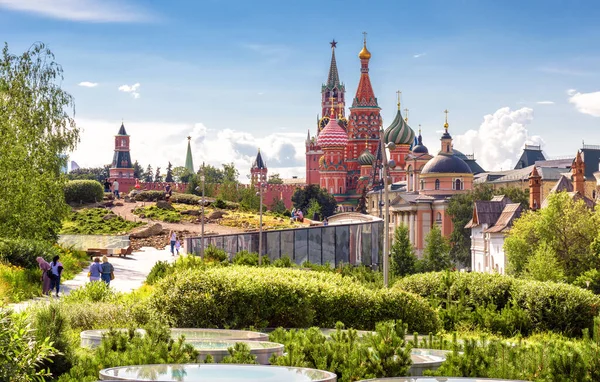 Landskaps Design Modern Zaryadye Park Nära Moskva Kreml Ryssland Det — Stockfoto