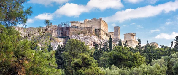 Ακρόπολη Αρχαία Ελληνικά Ερείπια Αθήνα Ελλάδα Είναι Κορυφαίο Ορόσημο Της — Φωτογραφία Αρχείου