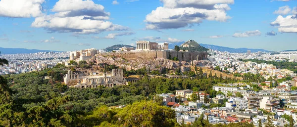 Paisagem Atenas Grécia Vista Panorâmica Panorâmica Colina Acrópole Com Ruínas — Fotografia de Stock