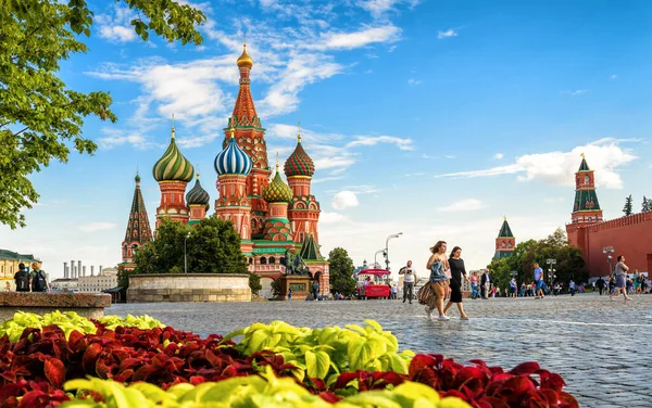 Moscou Juillet 2020 Cathédrale Kremlin Saint Basile Sur Place Rouge — Photo