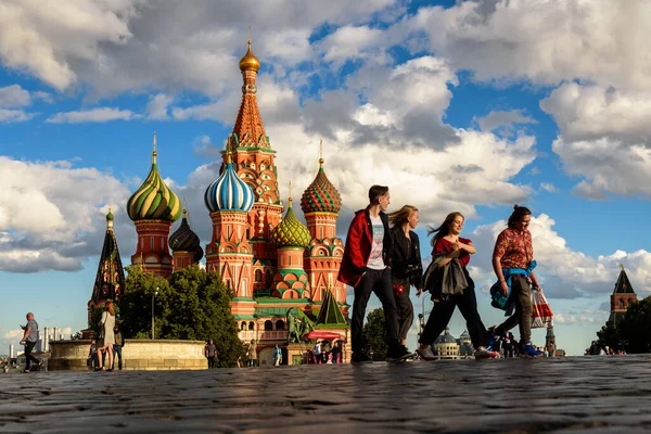 Moskva Července 2020 Katedrála Basila Rudém Náměstí Moskvě Rusko Známá — Stock fotografie