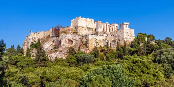 Vue Panoramique Acropole Athènes Grèce Célèbre Colline Acropole Est Point — Photo