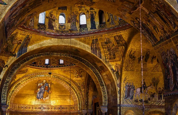 Venezia Maggio 2017 Mosaico Dorato All Interno Della Basilica San — Foto Stock