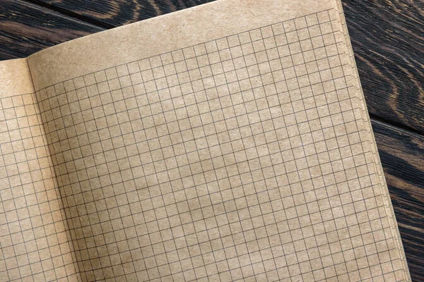 Grid Paper Notebook Background Open Sketchbook Blank Pages Top View — Stock Photo, Image