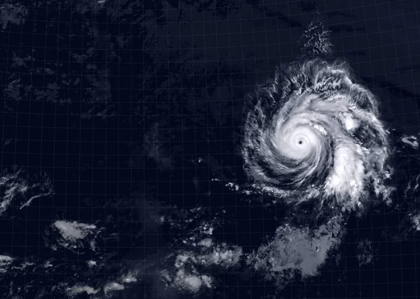 Tormenta Sobre Mar Para Fondo Vista Ojo Huracán Tropical Desde —  Fotos de Stock