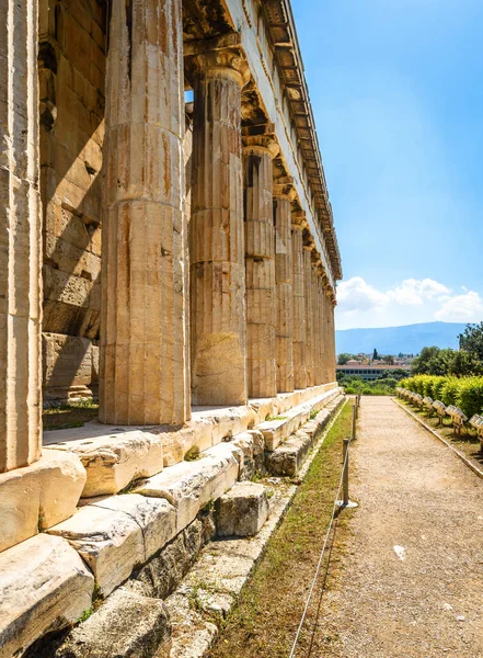Temple Hephaestus Ancient Agora Athens Greece Famous Landmark Athens Perspective — Stock Photo, Image