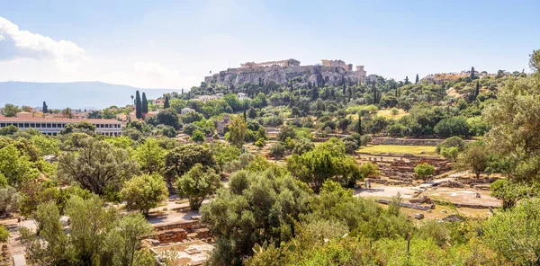 Ágora Antiga Atenas Grécia Vista Panorâmica Das Ruínas Gregas Acrópole — Fotografia de Stock