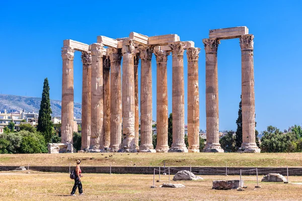 Zeus Temple Summer Athens Greece One Top Landmarks Athens Tourist — Stock Photo, Image