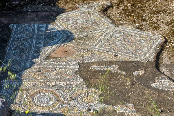 Mosaïque Grecque Antique Bibliothèque Hadrien Athènes Grèce Beau Sol Décoratif — Photo