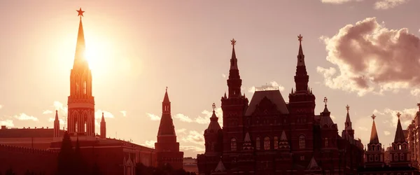 Paesaggio Urbano Mosca Tramonto Russia Panorama Della Vecchia Piazza Rossa — Foto Stock