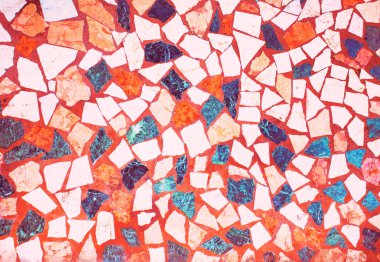 Parlak yaşam mercan closeup beyaz renkli ve desenli arka plan turkuaz soyut Mozaik Seramik