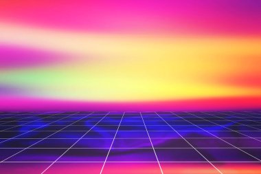 Trendy renkli Vaporwave arka plan