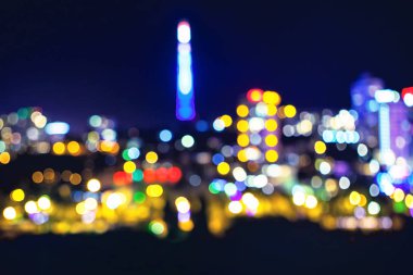 Gece bokeh şehir ışıkları
