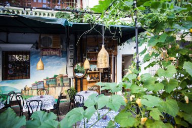 Otantik açık kafe eski Tiflis