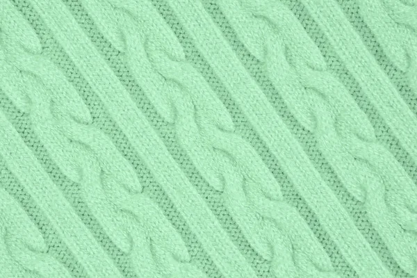 Mint colored Knitwear Fabric Texturee — Stock Photo, Image