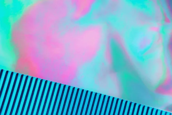 Fond holographique menthe turquoise métallisé ondulé — Photo