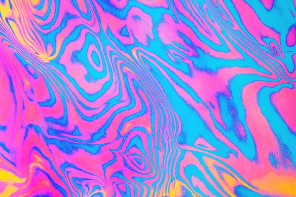 Neonová barevná psychodelická fluorescenčně pruhovaná Zebra s texturou — Stock fotografie