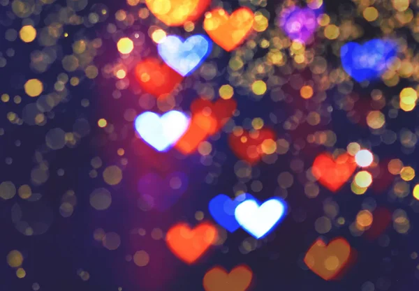 Colourfull Heart bokeh bakgrund — Stockfoto