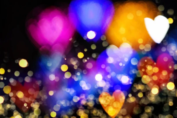 Farbenfroher Herz Bokeh Hintergrund — Stockfoto