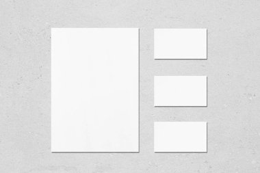 boş beyaz dikey poster ve horisontal dikdörtgen iş ca