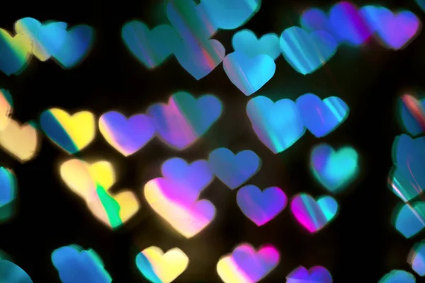 Colorato cuore bokeh sfondo — Foto Stock