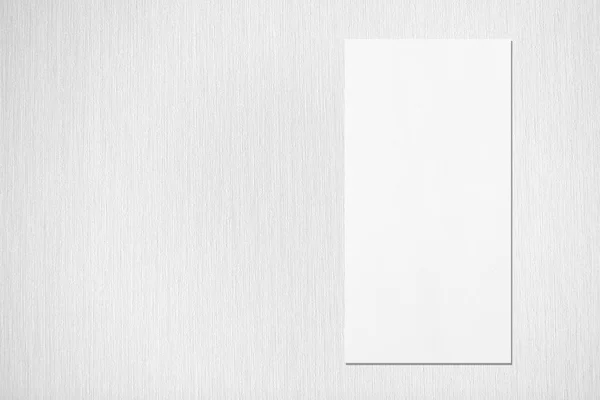 White vertical rectangle price-list or menu mockup on grey textu — Stock Photo, Image
