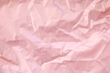 Buruşuk pembe saten kağıt dokusu