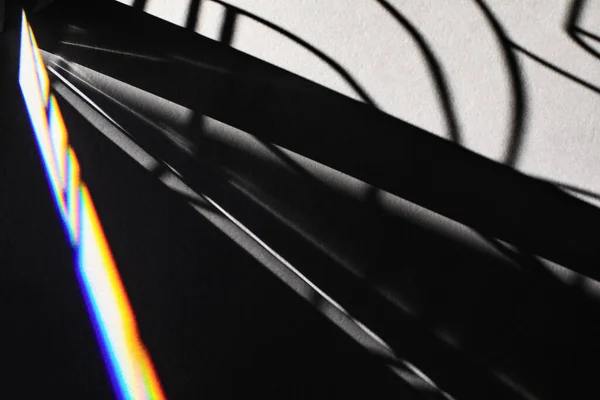 Sombras Futuristas Negras Efecto Brillo Refracción Luz Brillante Con Arco — Foto de Stock