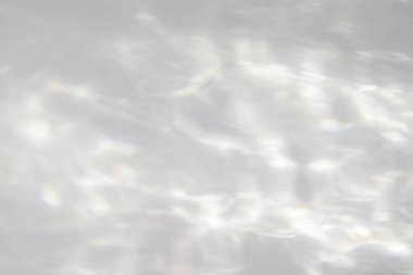 Fotoğraf ve maketler için su dokusu örtüsü etkisi. Beyaz bir duvara organik gölge ve ışık yakıcı etki bırakıyor. Doğal ışık efektleri için gölgeler