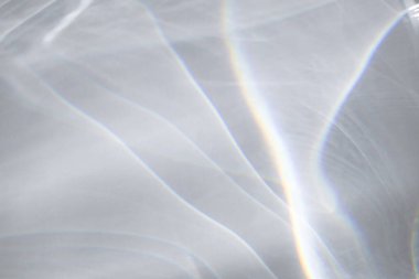 Bulanık su dokusu, fotoğraf ve maketler için örtüşüyor. Beyaz bir duvara organik gölge ve ışık yakıcı etki bırakıyor. Doğal ışık efektleri için gölgeler