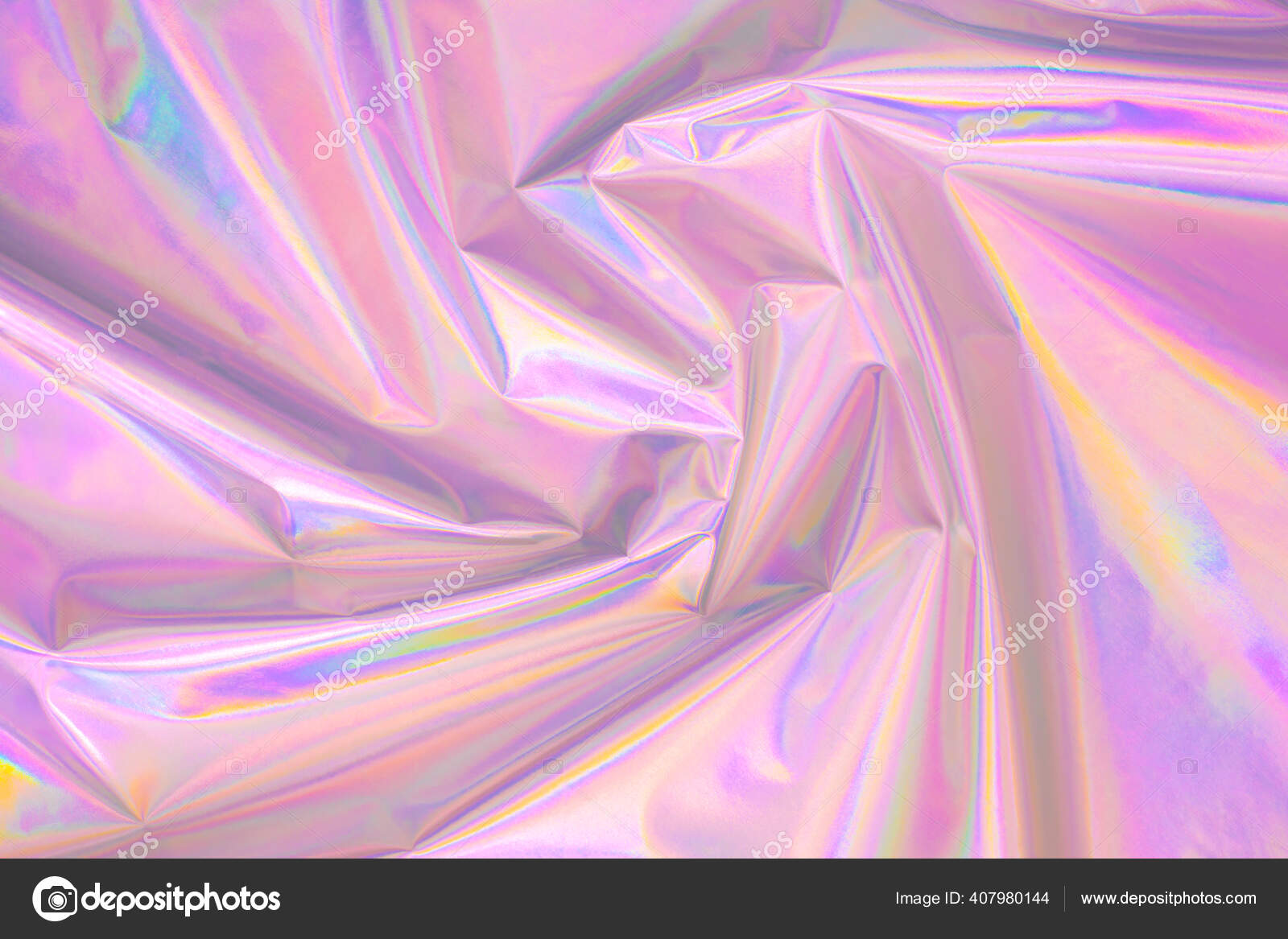 Abstract Holographic Background With Colorful Pastel Waves Stock