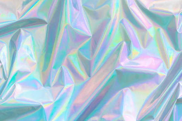 Abstract Modern Pastel Colored Holographic Background 80S Style Crumpled Iridescent — Stock Photo, Image