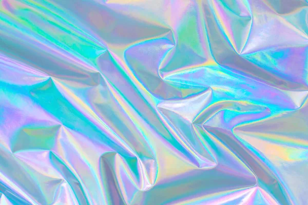 要旨現代のパステルカラーのホログラフィック背景は80年代風である しわ状虹彩箔繊維本物の質感 合成波だ 蒸気波式 レター レトロな未来 Webpunk — ストック写真