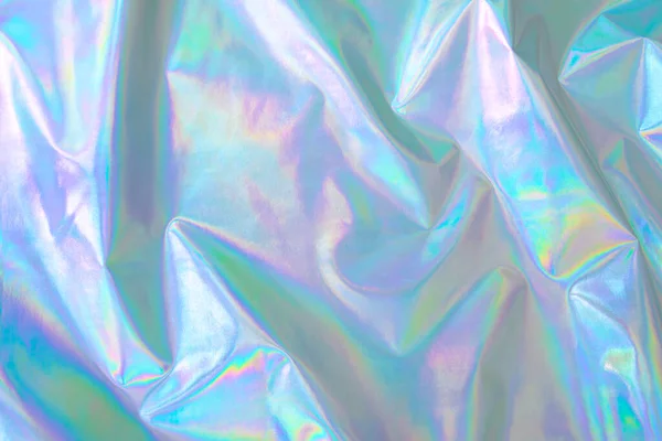 Abstract Modern Pastel Colored Holographic Background 80S Style Crumpled Iridescent — Stock Photo, Image