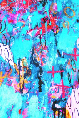 El çizimi modern Çoklu Renkli Karışık Medya Sanat Tablosu