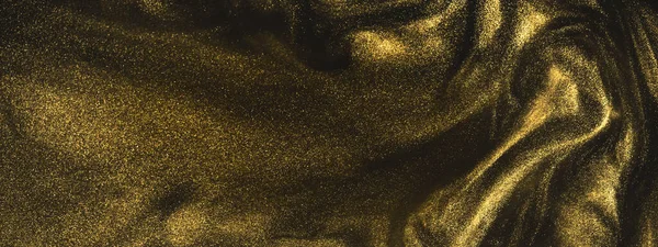 Black and gold festive shimmering banner background — Stock Photo, Image