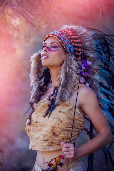 Indfødte Indisk Fyldes Kostume - Stock-foto