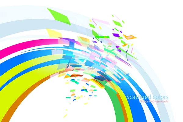 Abstract Scattered Colors Curve Scene Vector Wallpaper White Backgrounds — Stock Vector
