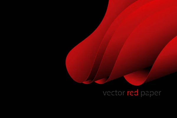 Papel Parede Vetor Abstrato Vermelho Fundo Preto — Vetor de Stock