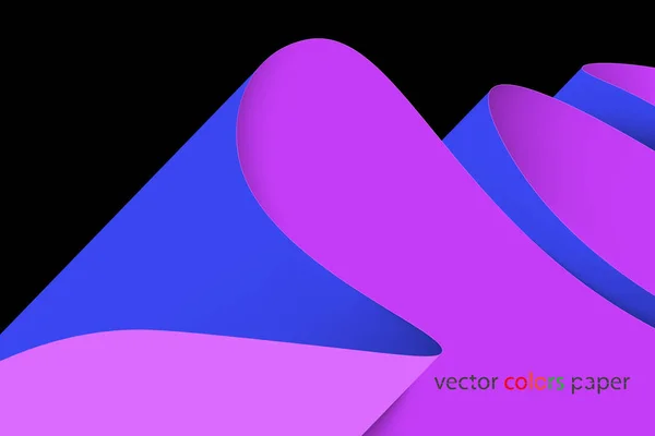 Синий Фиолетовый Бумаги Концепции Векторные Обои Черном Фоне — стоковый вектор